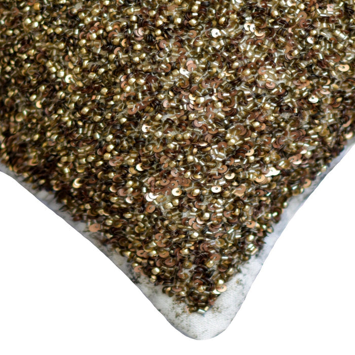 Brown Dazzled - Brown Linen Throw Pillow Cover
