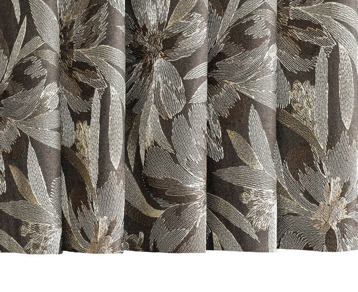 Brown Flower Wool Fabric By The Yard