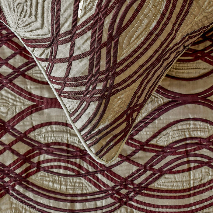 Brown Swirls - Satin Brown Decorative Bed Runner and Pillow Cover