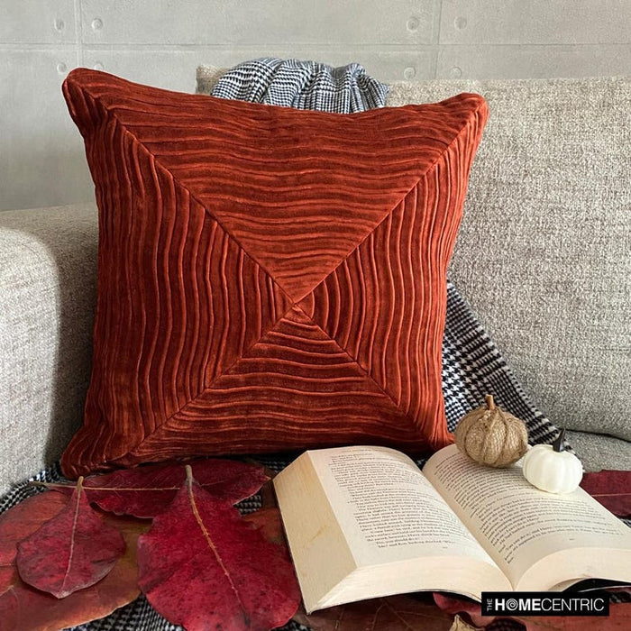Centric Wrap - Rust Velvet Throw Pillow Cover