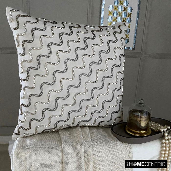 Chain Princess - Ivory Linen Decorative Euro Sham