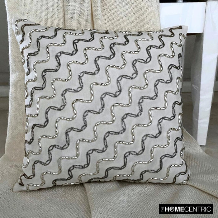 Chain Princess - Ivory Linen Decorative Euro Sham