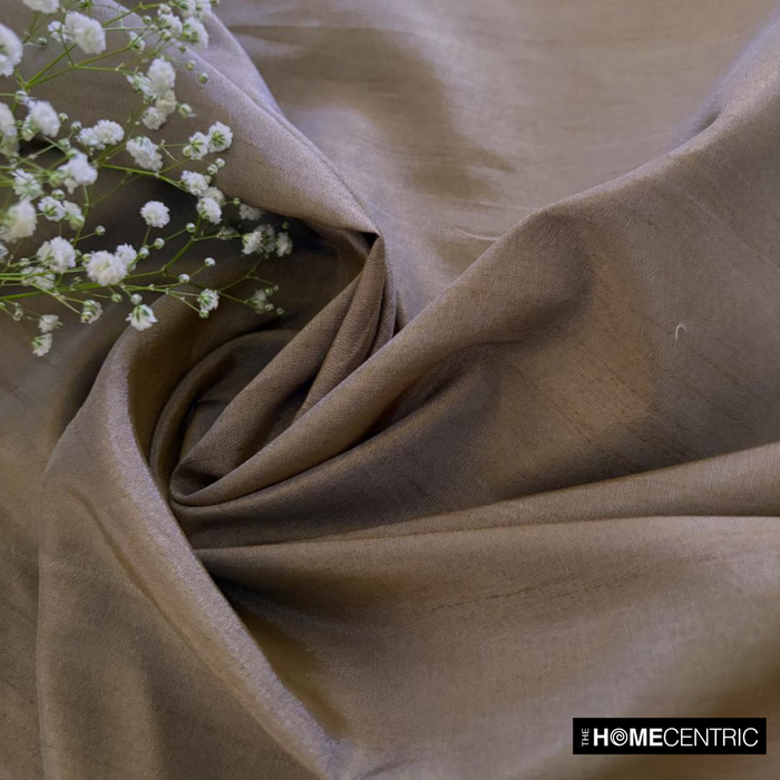 Champagne Brown Art Silk / Faux Silk Fabric By The Yard