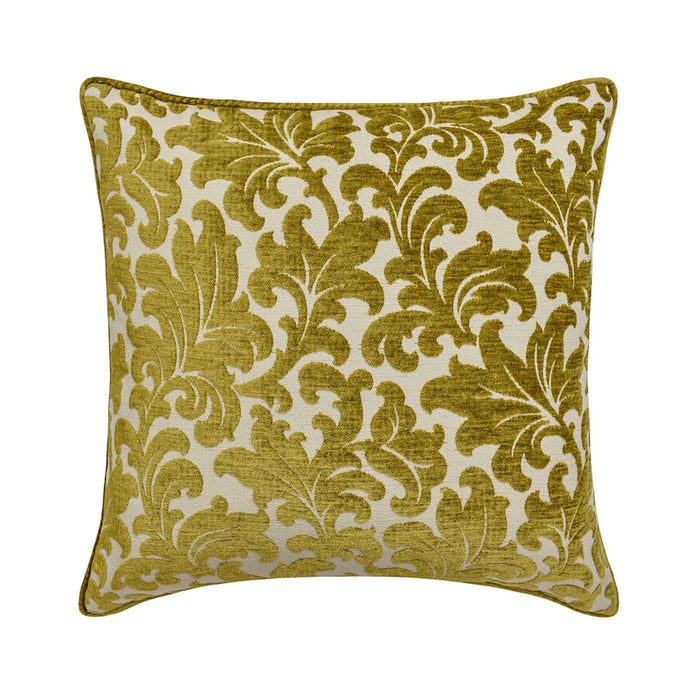 Chartreuse Flowery Decorative Euro Sham