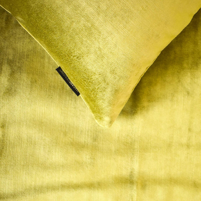 Chartreuse Velvet Plush - Velvet Green Decorative Bed Runner and Pillow Cover