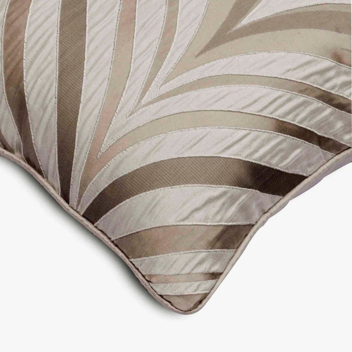 Chevron Folds - Beige Silk Throw Pillow Cover