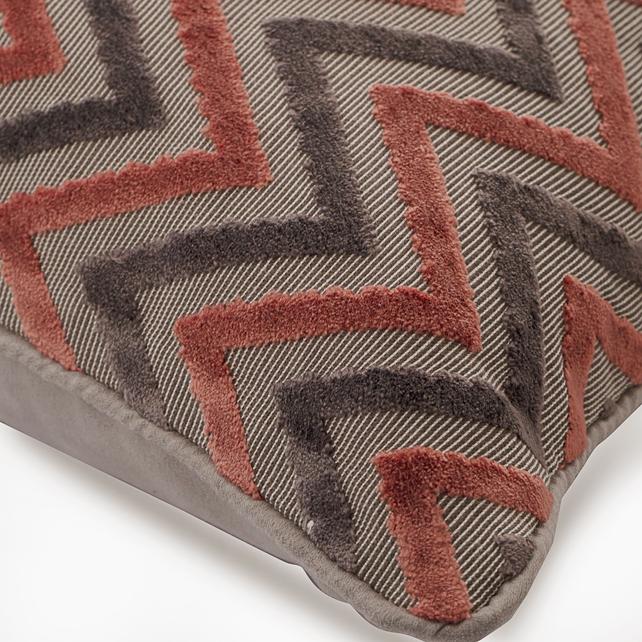 Chevron Pillow Top - Gray Jacquard Silk Throw Pillow Cover