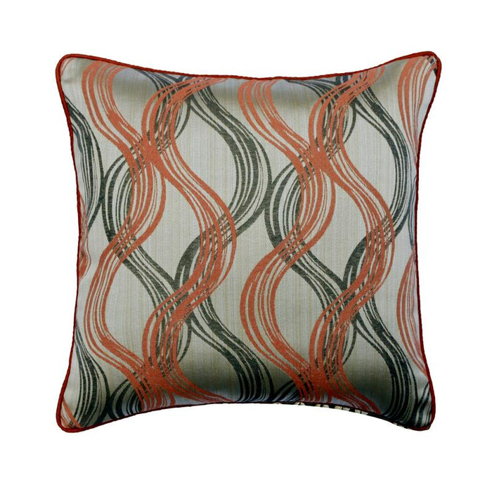 Cloud Illusions - Blue Jacquard Silk Throw Pillow Cover