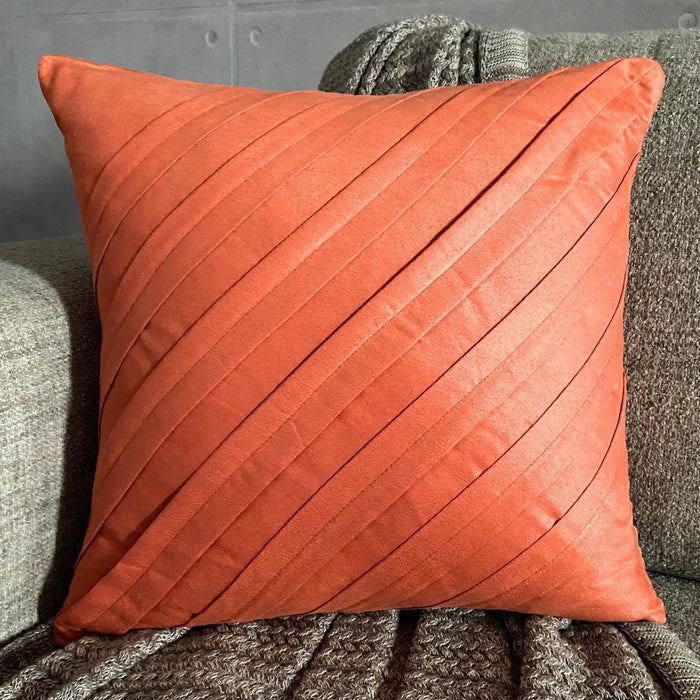 Contemporary Rust - Rust Faux Suede Decorative Euro Sham