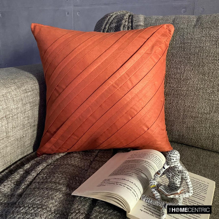 Contemporary Rust - Rust Faux Suede Decorative Euro Sham