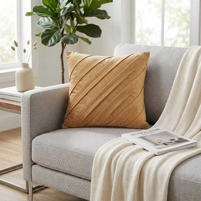 Contemporary Tan - Tan Beige Faux Suede Decorative Euro Sham