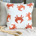 Coral Cotton Throw Pillow Cover - Crab Claw