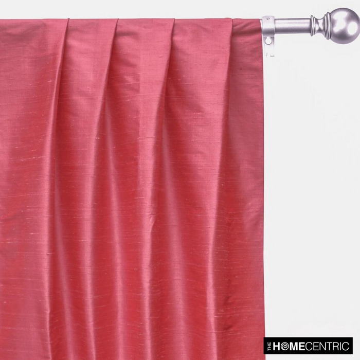 Coral Pink 100% Pure Silk Dupioni Fabric By The Yard