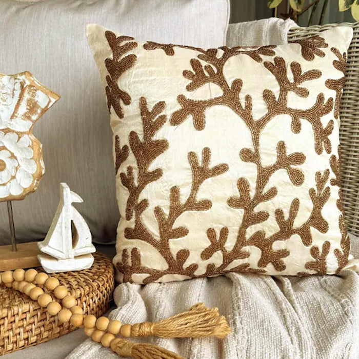 Coral Shine - Gold Art Silk Decorative Euro Sham