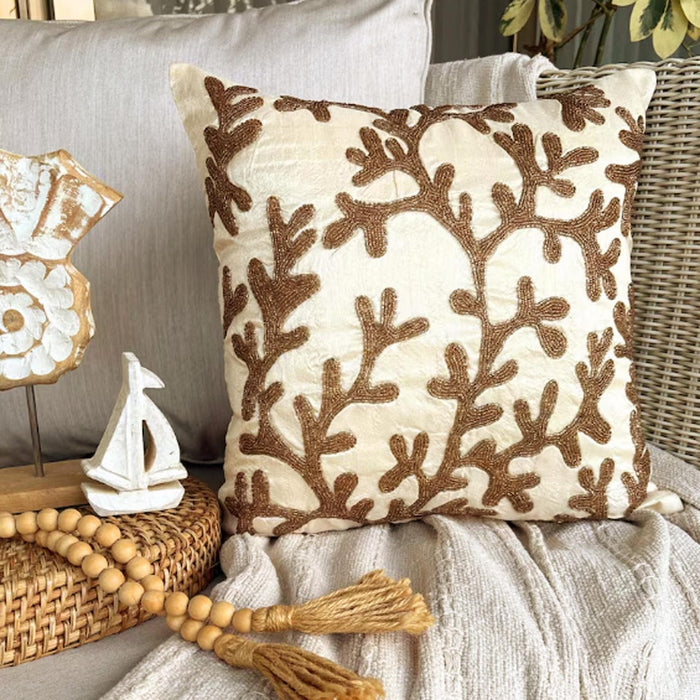 Coral Shine - Gold Art Silk Decorative Euro Sham