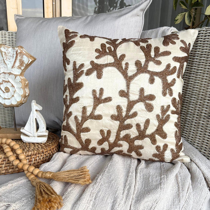 Coral Shine - Gold Art Silk Decorative Euro Sham