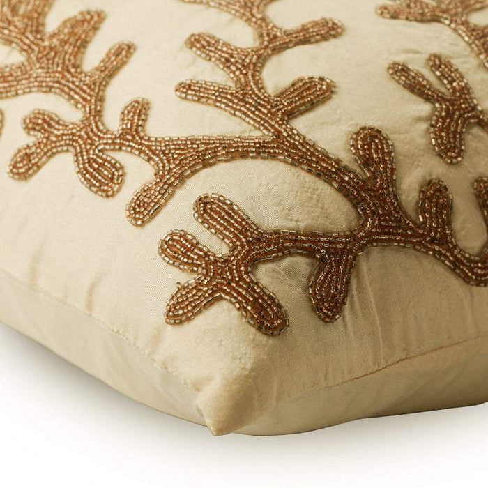 Coral Shine - Gold Art Silk Decorative Euro Sham