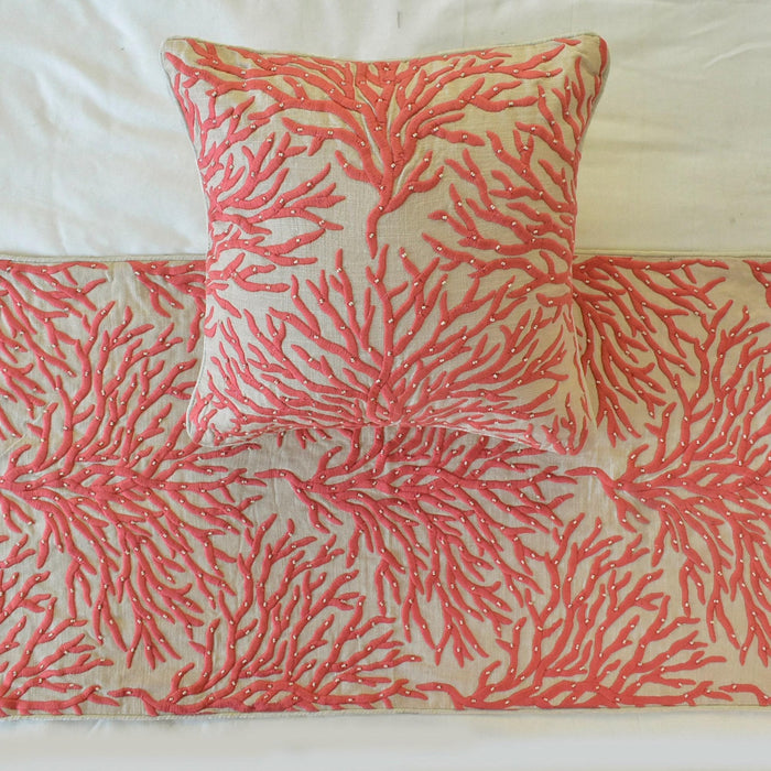 Coraline Pearls Decorative Bed Runner and Pillow Cover