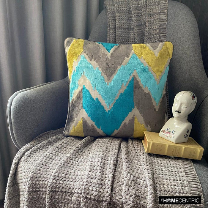 Cordelia - Blue Velvet Throw Pillow Cover