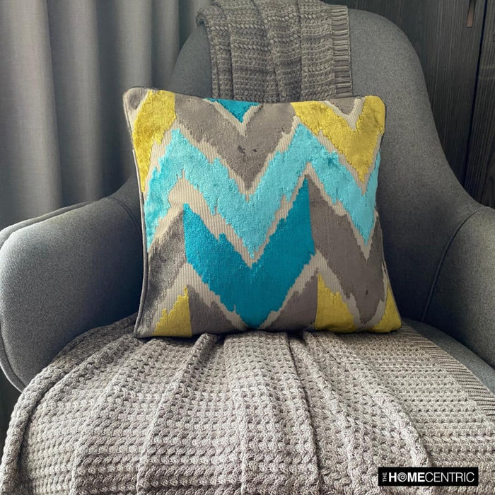 Cordelia - Blue Velvet Throw Pillow Cover
