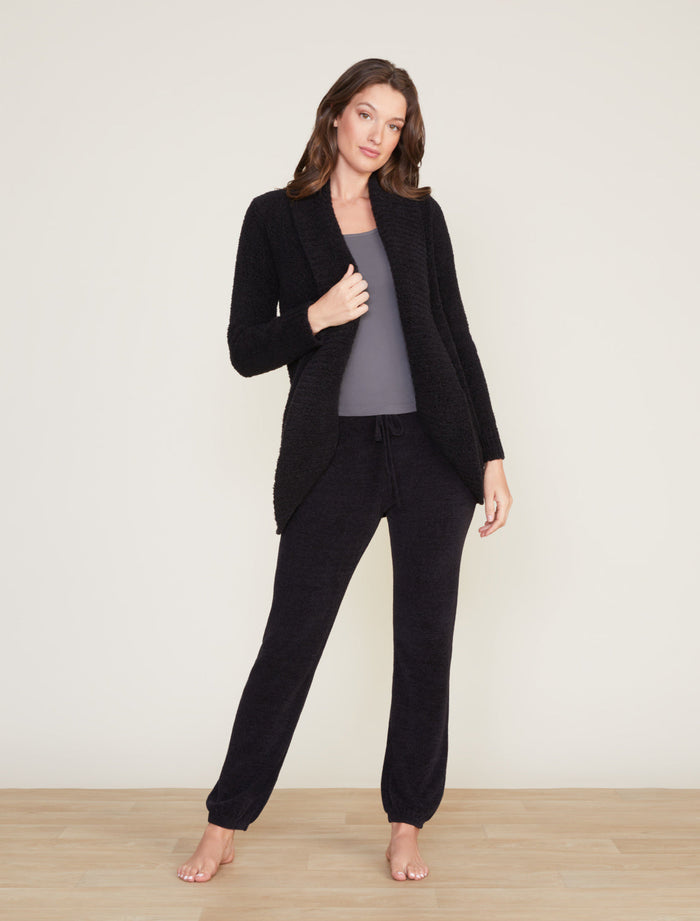 CozyChic Chenille Shawl Cardi -Black