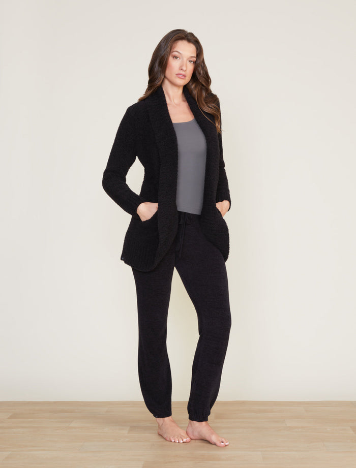 CozyChic Chenille Shawl Cardi -Black