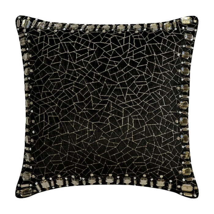 Crystal Black Mosaic Decorative Euro Sham