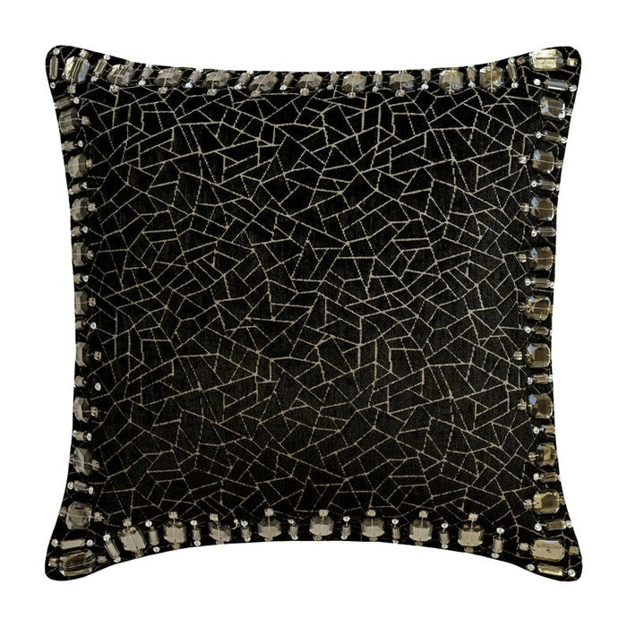 Crystal Black Mosaic Throw Pillow Cover