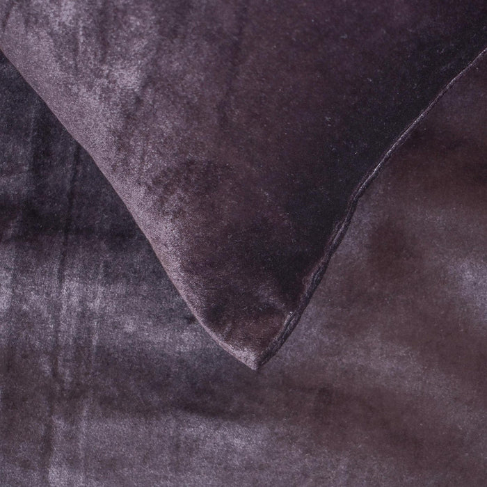 Dark Plum Velvet Plush - Velvet Purple Decorative Bed Runner and Pillow Cover