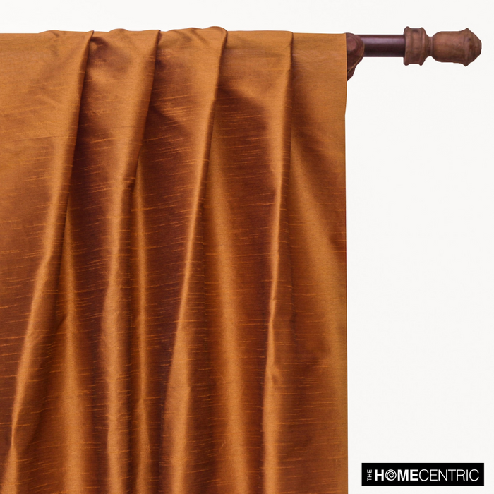 Dark Rust Art Silk / Faux Silk Fabric By The Yard