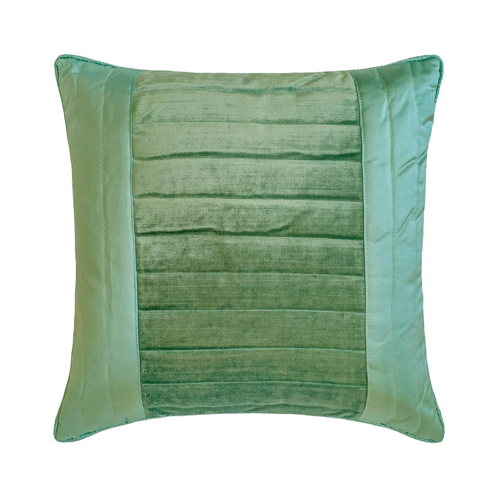 Darya - Sea Blue Velvet & Satin Decorative Euro Sham