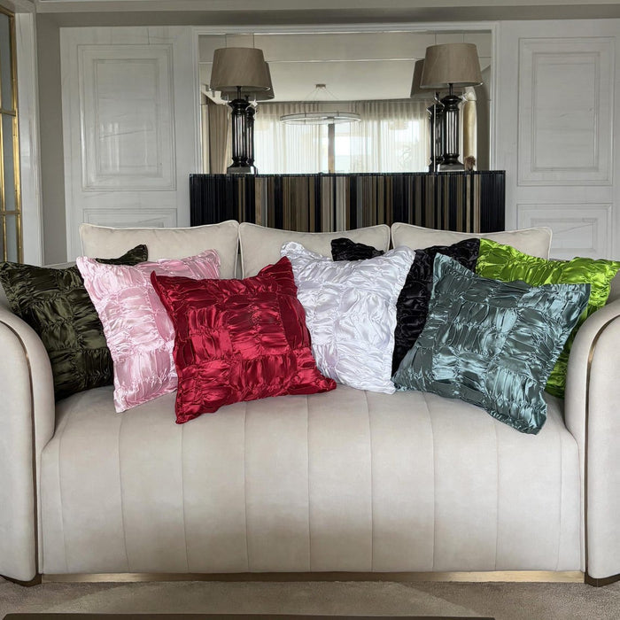 Dreamy Black - Black Satin Throw Pillow Cover