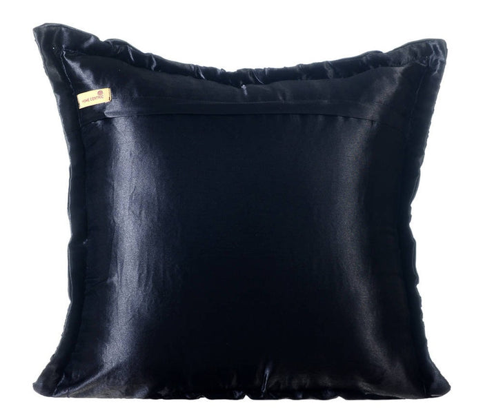 Dreamy Black - Black Satin Throw Pillow Cover