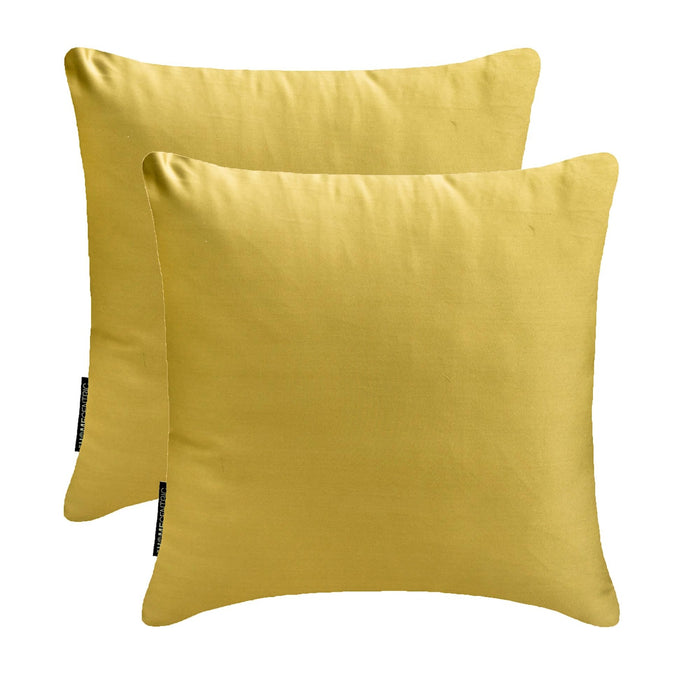 Diull Yellow Slub Satin Throw Pillow Cover