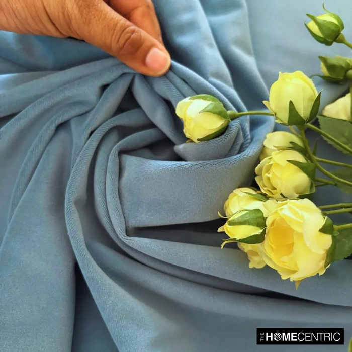 Dusky Blue High Quality Plush Velvet Fabric by the Yard