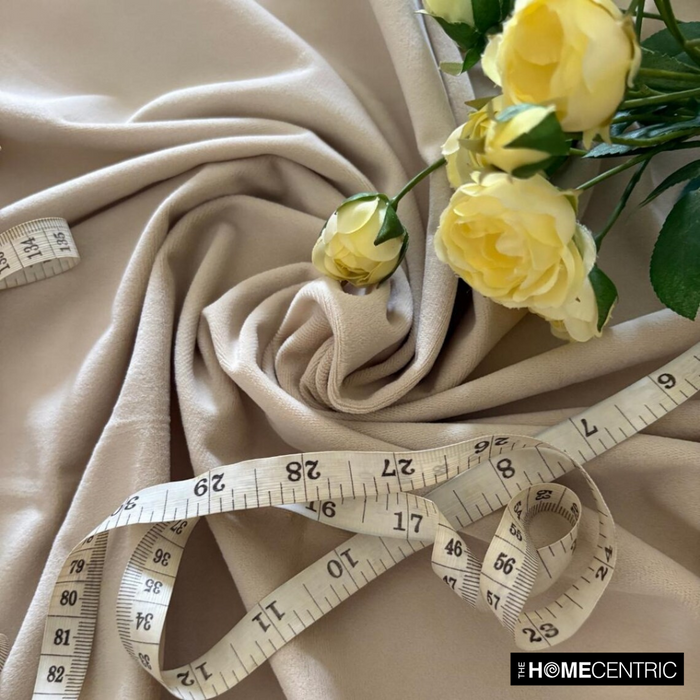 Ecru High Quality Plush Velvet Fabric by the Yard