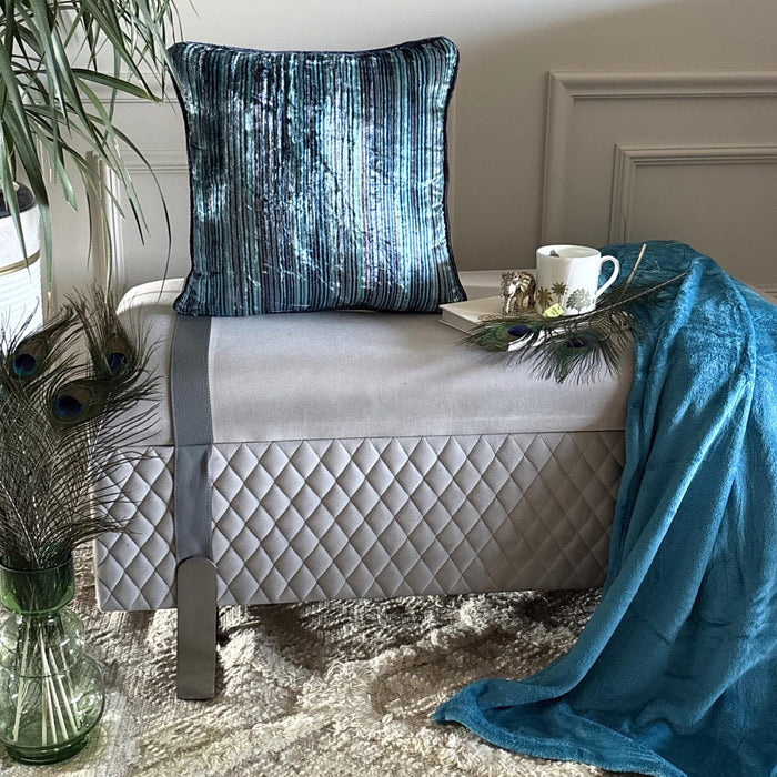 Electric Stripes - Blue Velvet Decorative Euro Sham