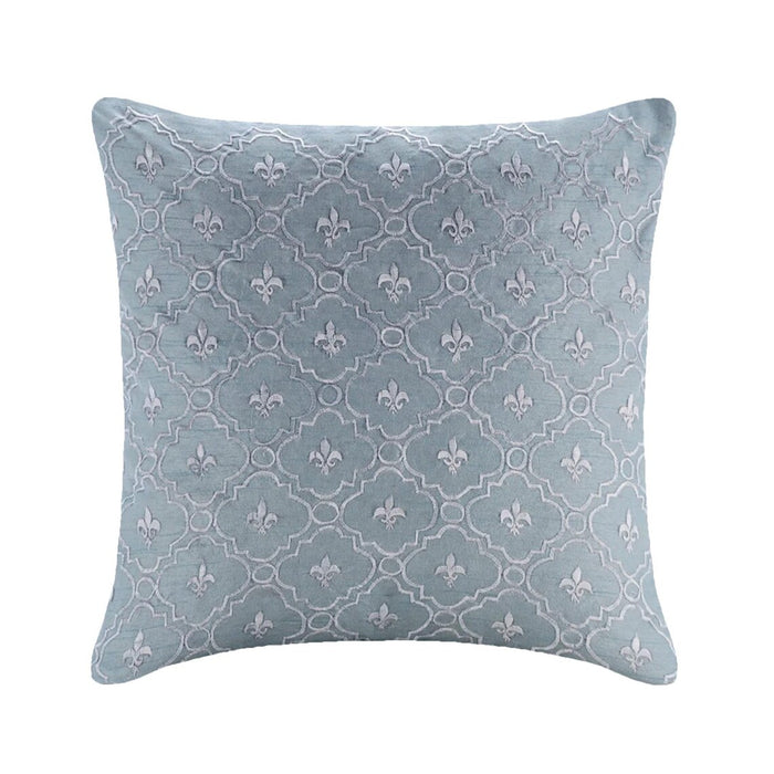 French Nautical - Light Blue Art Silk Throw Pillow Cover