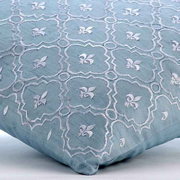 French Nautical - Light Blue Art Silk Throw Pillow Cover