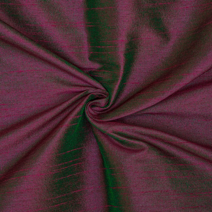 Fuchsia And Green Faux Silk Fabric By The Yard