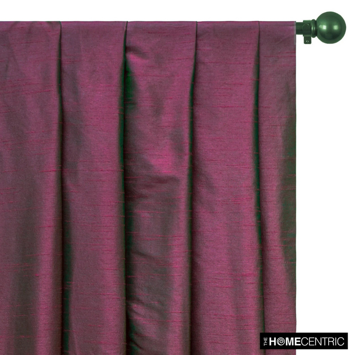 Fuchsia And Green Art Silk / Faux Silk Fabric By The Yard