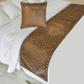 Geolux Legacy Brown Decorative Bed Runner and Pillow Cover