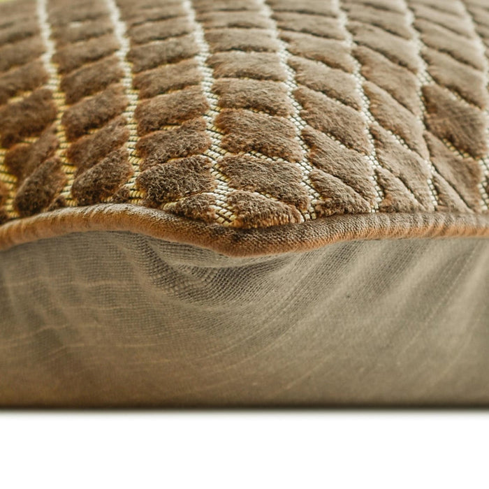 Geolux Legacy Brown - Velvet Brown Decorative Bed Runner and Pillow Cover