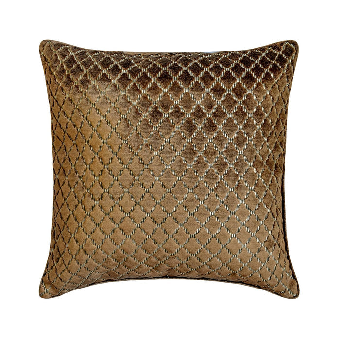Geolux Legacy Brown - Velvet Brown Decorative Bed Runner and Pillow Cover