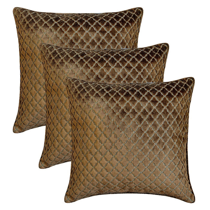 Geolux Legacy Brown - Velvet Brown Decorative Bed Runner and Pillow Cover