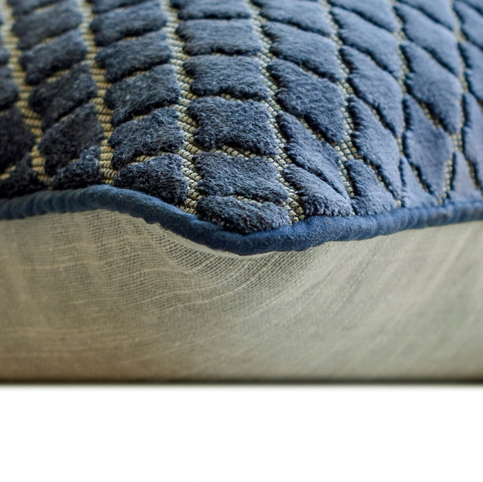 Geolux Legacy Navy - Velvet Navy Decorative Bed Runner and Pillow Cover