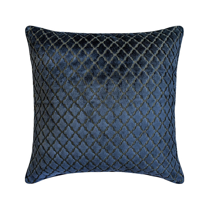 Geolux Legacy Navy - Velvet Navy Decorative Bed Runner and Pillow Cover