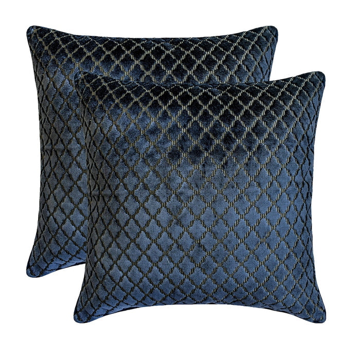 Geolux Legacy Navy - Velvet Navy Decorative Bed Runner and Pillow Cover