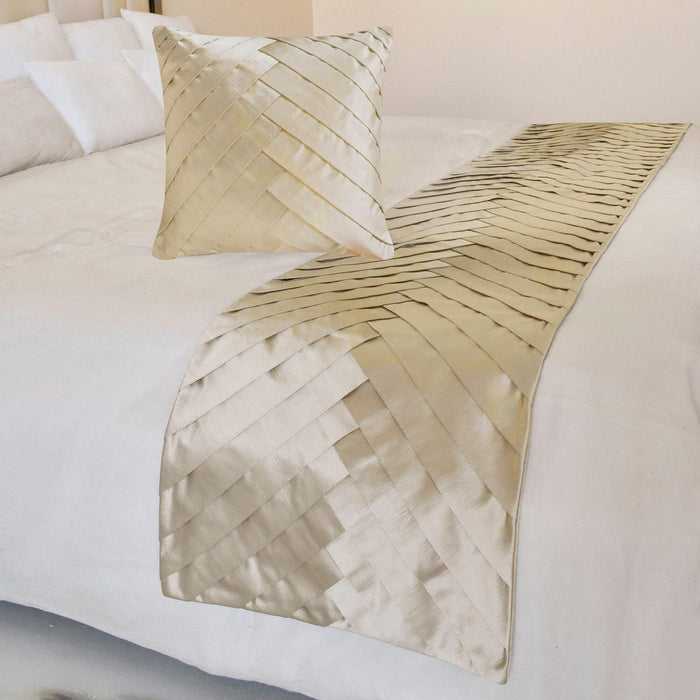 Glazed Satin Decorative Bed Runner and Pillow Cover