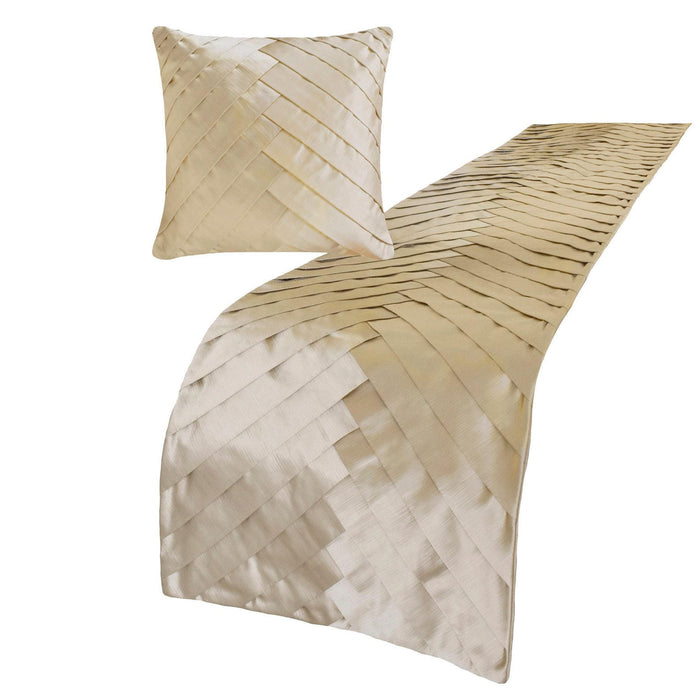 Glazed Satin Decorative Bed Runner and Pillow Cover